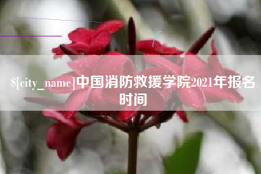 遂宁中国消防救援学院2021年报名时间