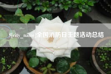 遂宁全国消防日主题活动总结