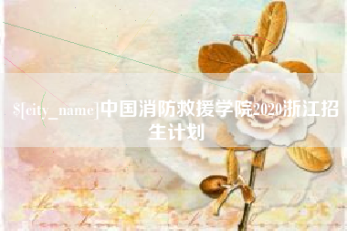 遂宁中国消防救援学院2020浙江招生计划
