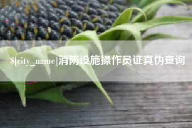 遂宁消防设施操作员证真伪查询