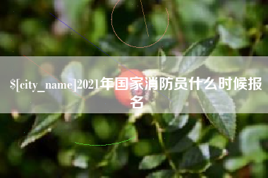 遂宁2021年国家消防员什么时候报名