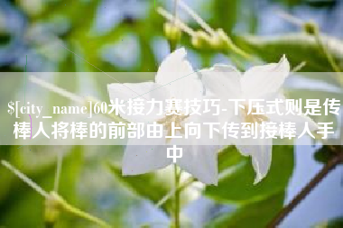 遂宁60米接力赛技巧-下压式则是传棒人将棒的前部由上向下传到接棒人手中