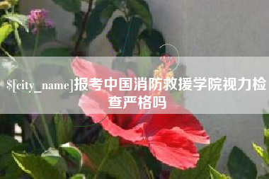 遂宁报考中国消防救援学院视力检查严格吗