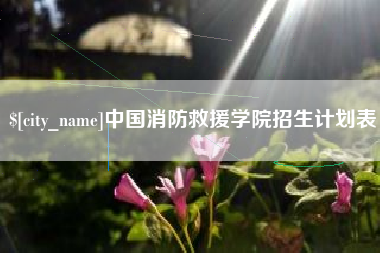 遂宁中国消防救援学院招生计划表