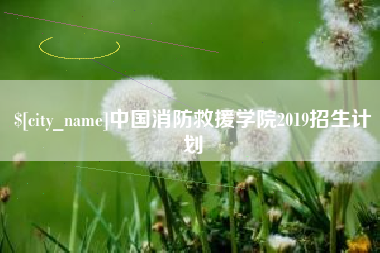 遂宁中国消防救援学院2019招生计划